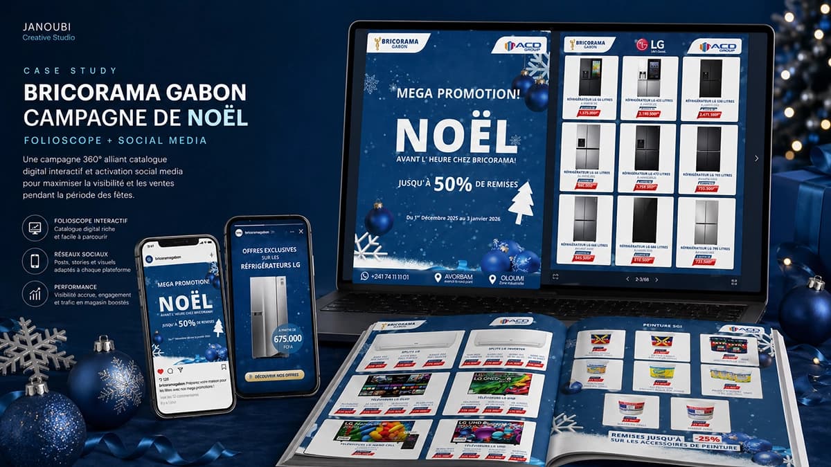 Foliscope — la campagne de Noël de Bricorama Gabon